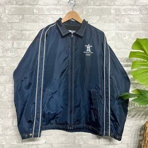 HBC OFFICIAL OLYMPIC JACKET - VANCOUVER 2010 GAMES - blue  nylon - size Medium